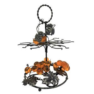 VTG Enesco Imports Amber Lucite Grapes Cluster Shot Glass Holder Caddy 60s MCM